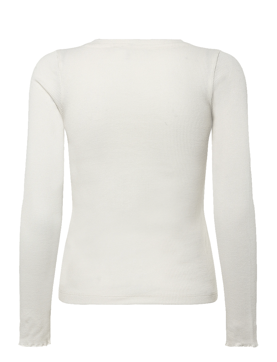 BOSS - Cosy Waffle_LS-Shirt - oberteile - open white - 1