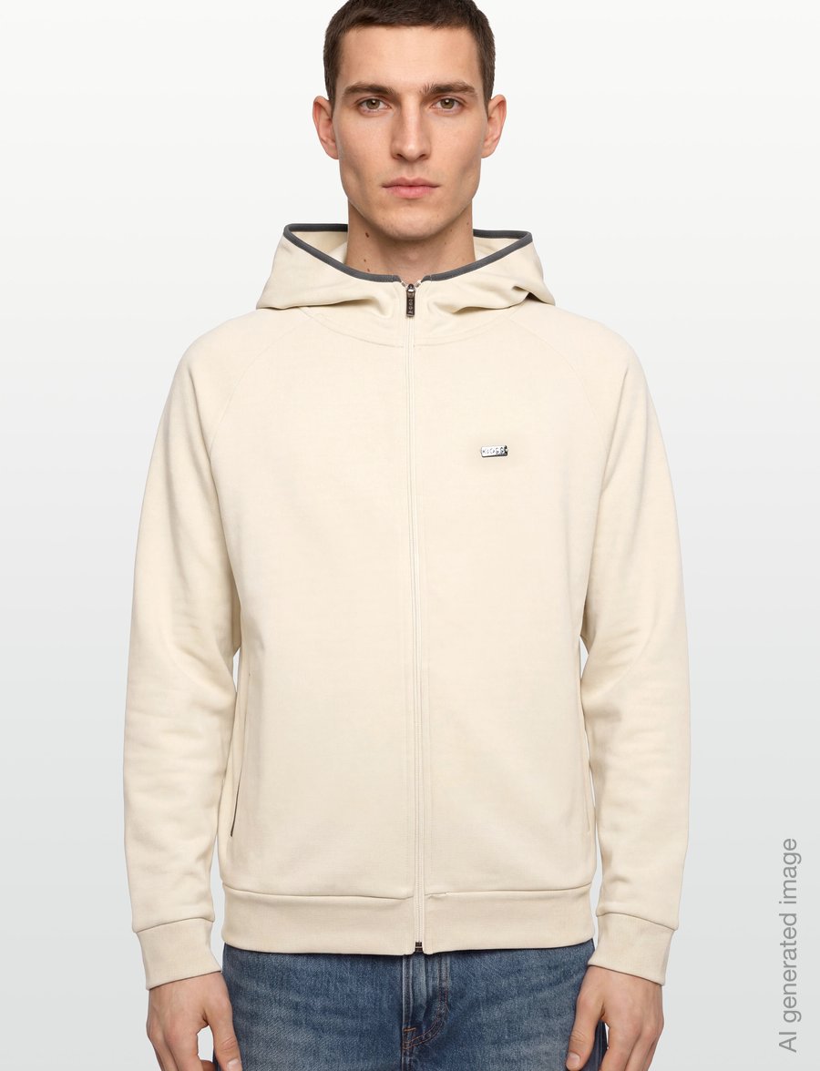 BOSS - Sense Hooded Jacket - kapuutsiga pusad - open white - 3