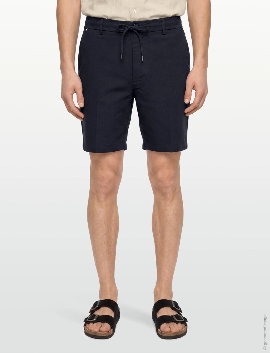 BOSS - H-Kane1-RDS-Shorts - leinen-shorts - dark blue - 3