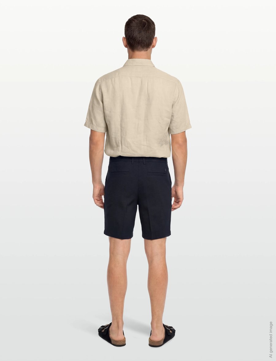 BOSS - H-Kane1-RDS-Shorts - leinen-shorts - dark blue - 4