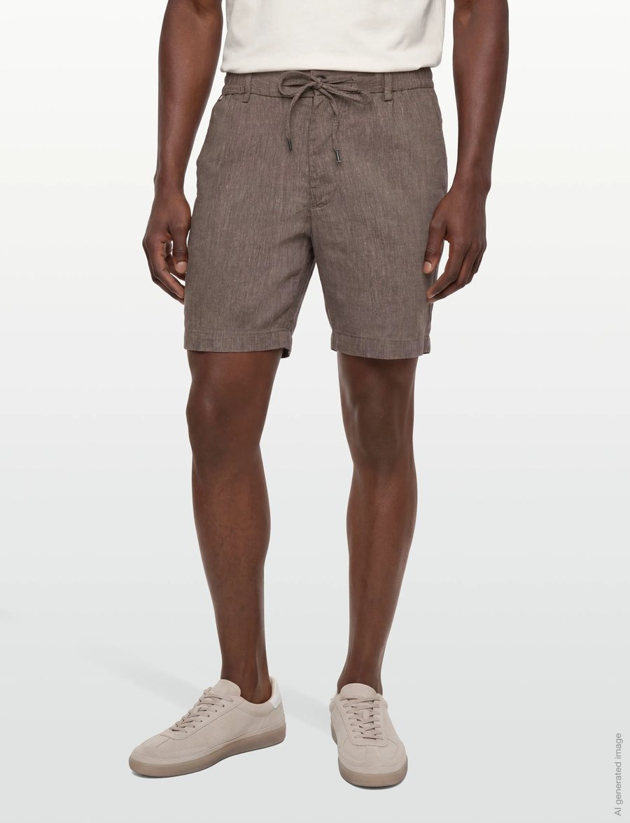 BOSS - H-Kane1-RDS-Shorts - leinen-shorts - dark brown - 3