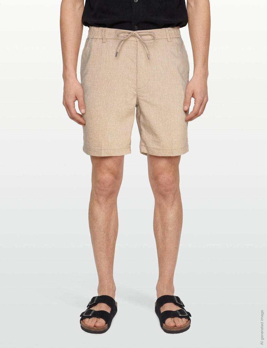 BOSS - H-Kane1-RDS-Shorts - leinen-shorts - open beige - 3
