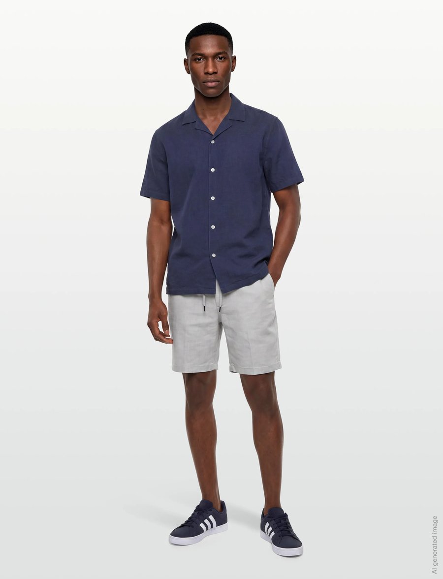 BOSS - H-Kane1-RDS-Shorts - leinen-shorts - open grey - 0