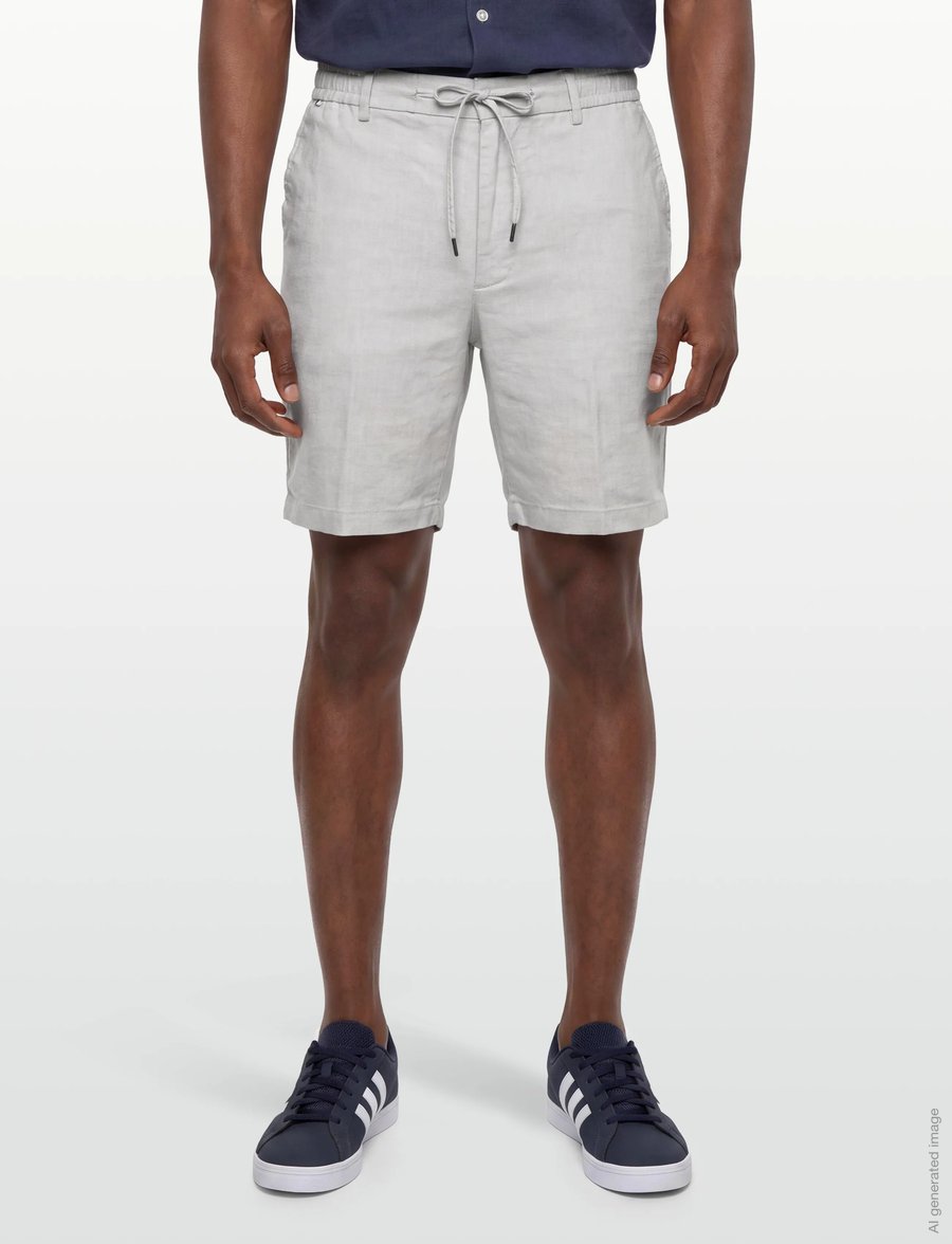 BOSS - H-Kane1-RDS-Shorts - leinen-shorts - open grey - 3