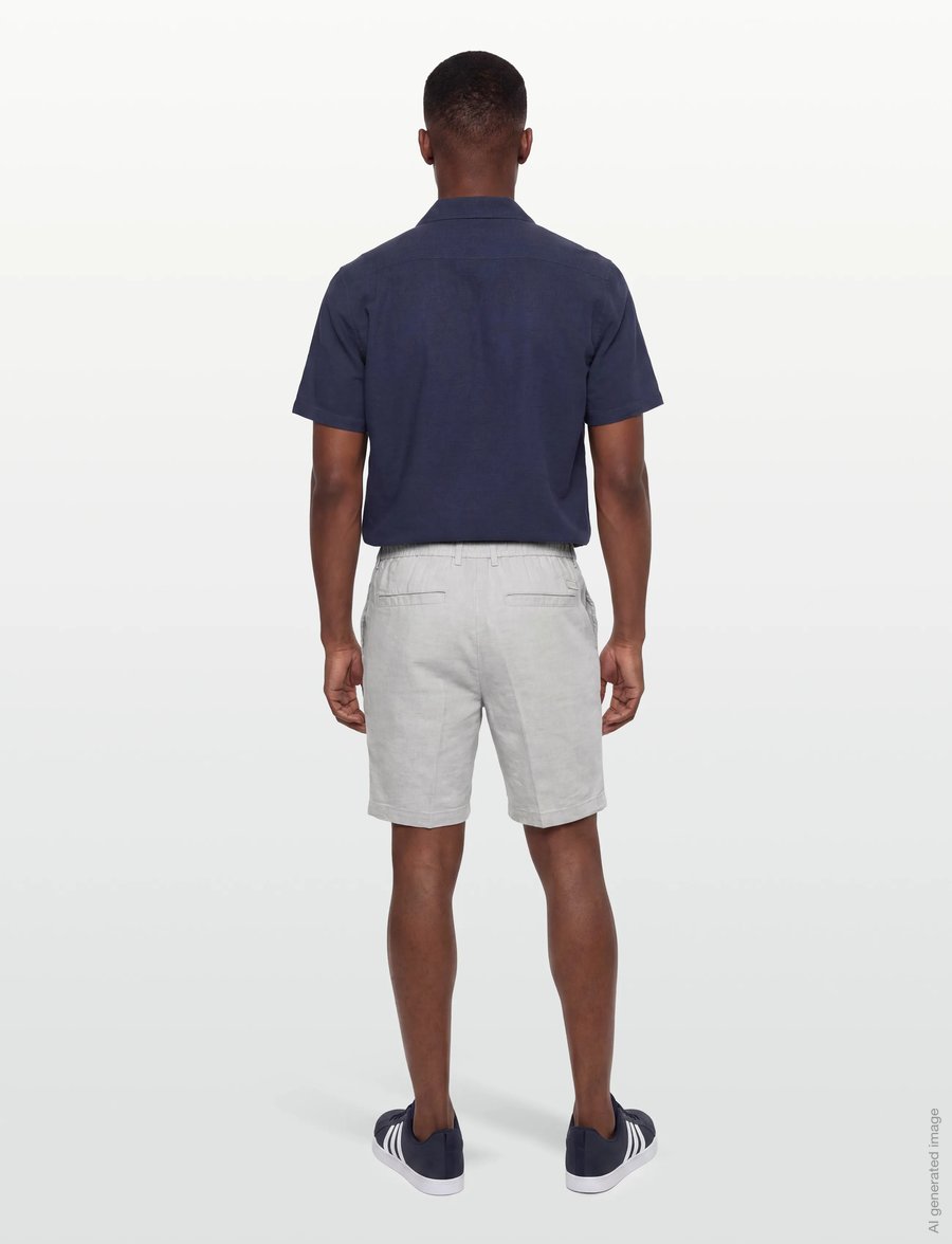 BOSS - H-Kane1-RDS-Shorts - leinen-shorts - open grey - 4