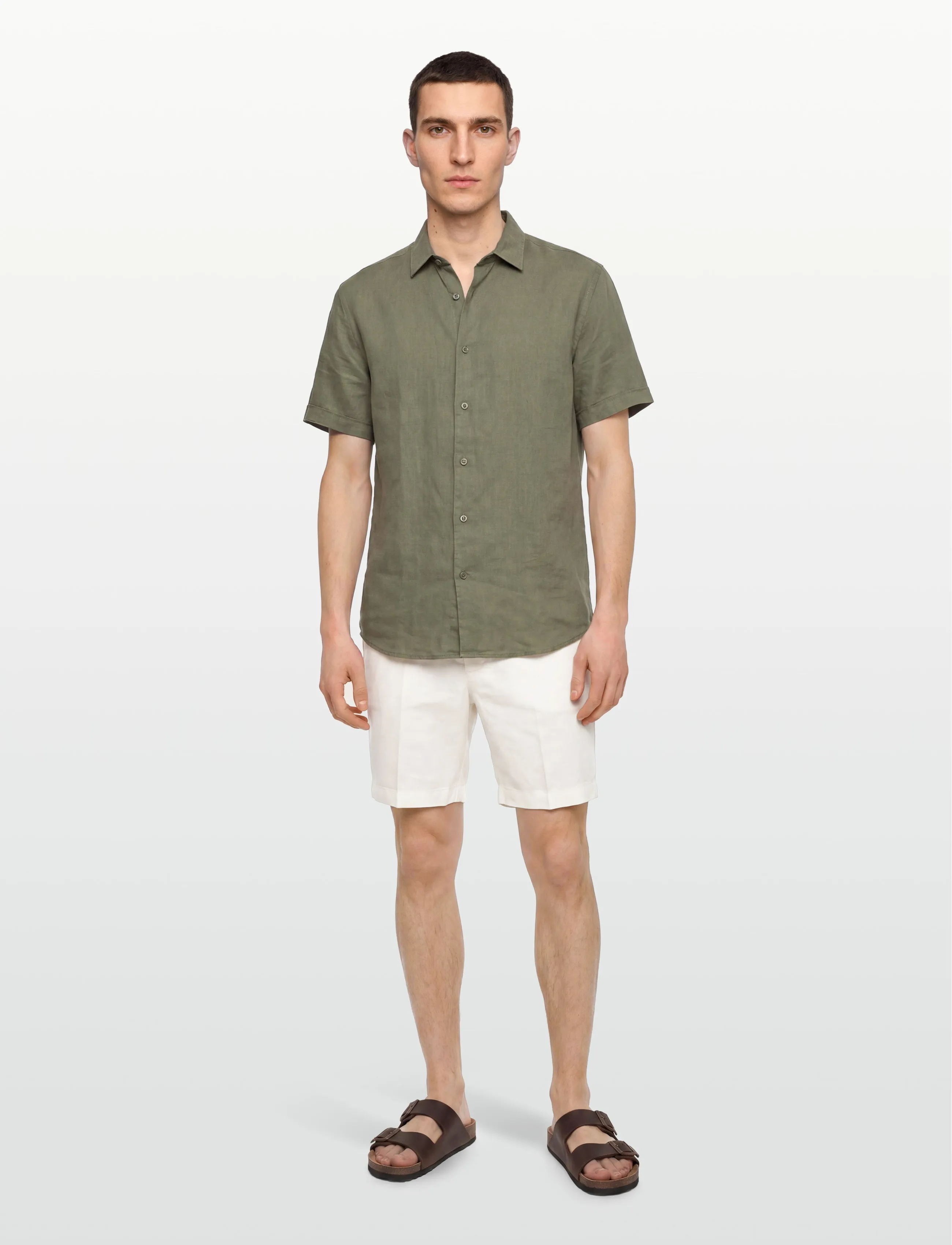 BOSS H-Kane1-Rds-Shorts, 33, Shorts, Weiß - Linen Männerswear