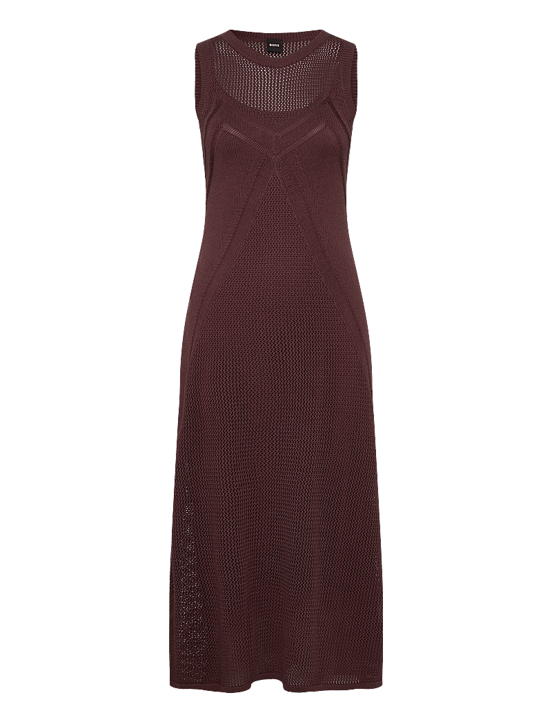 BOSS - Fiolla - knitted dresses - dark brown - 1