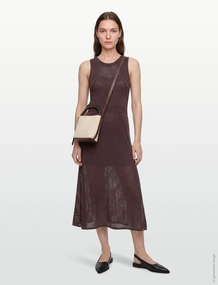 BOSS - Fiolla - strickkleider - dark brown - 0