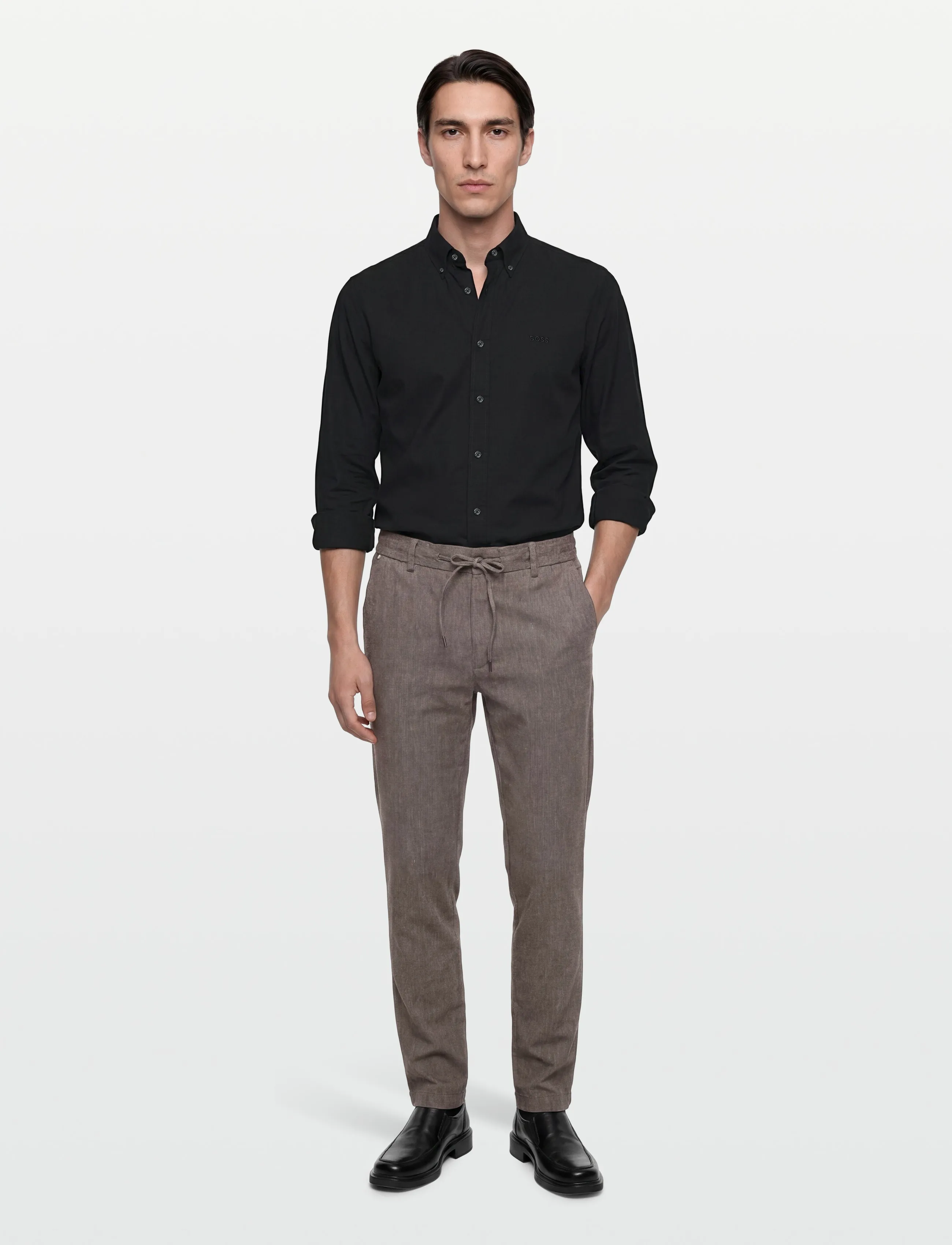 BOSS H-Kane1-Rds, 31 x 34, Trousers, Braun - Linen Männerswear