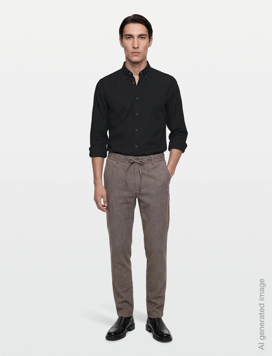 BOSS - H-Kane1-RDS - linased püksid - dark brown - 0