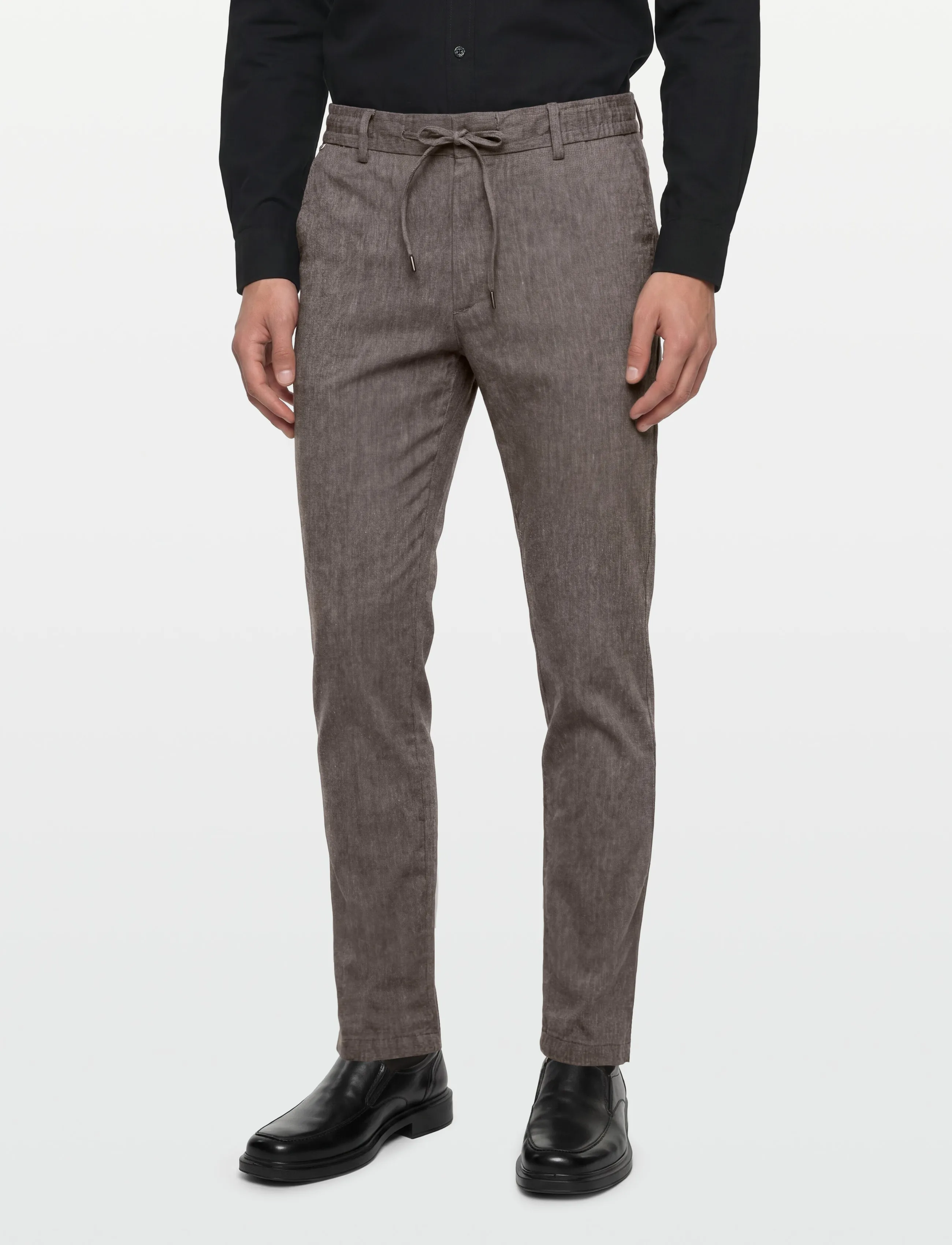 BOSS - H-Kane1-RDS - linen trousers - dark brown - 3