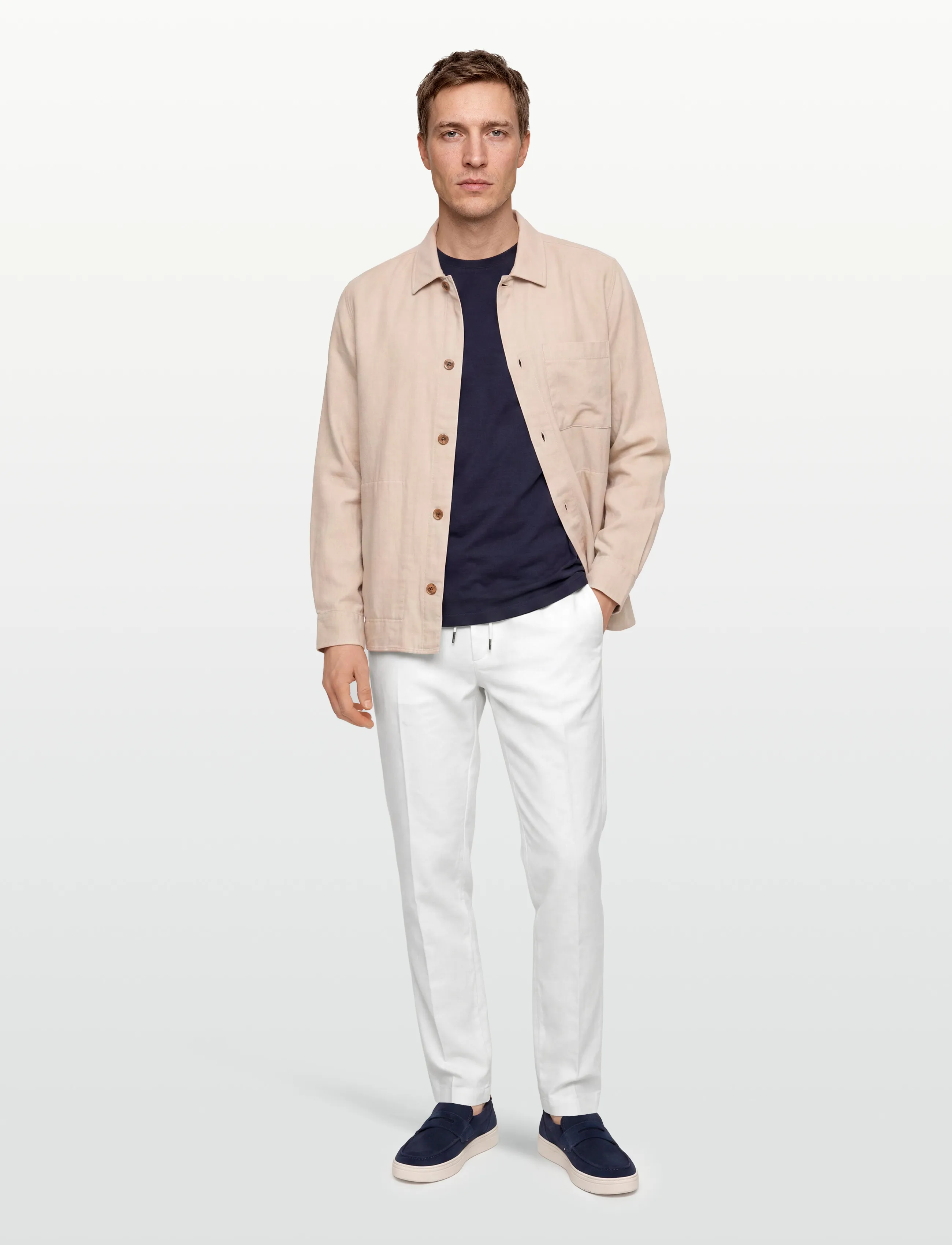 BOSS H-Kane1-Rds, 35 x 34, Trousers, Weiß - Linen Männerswear