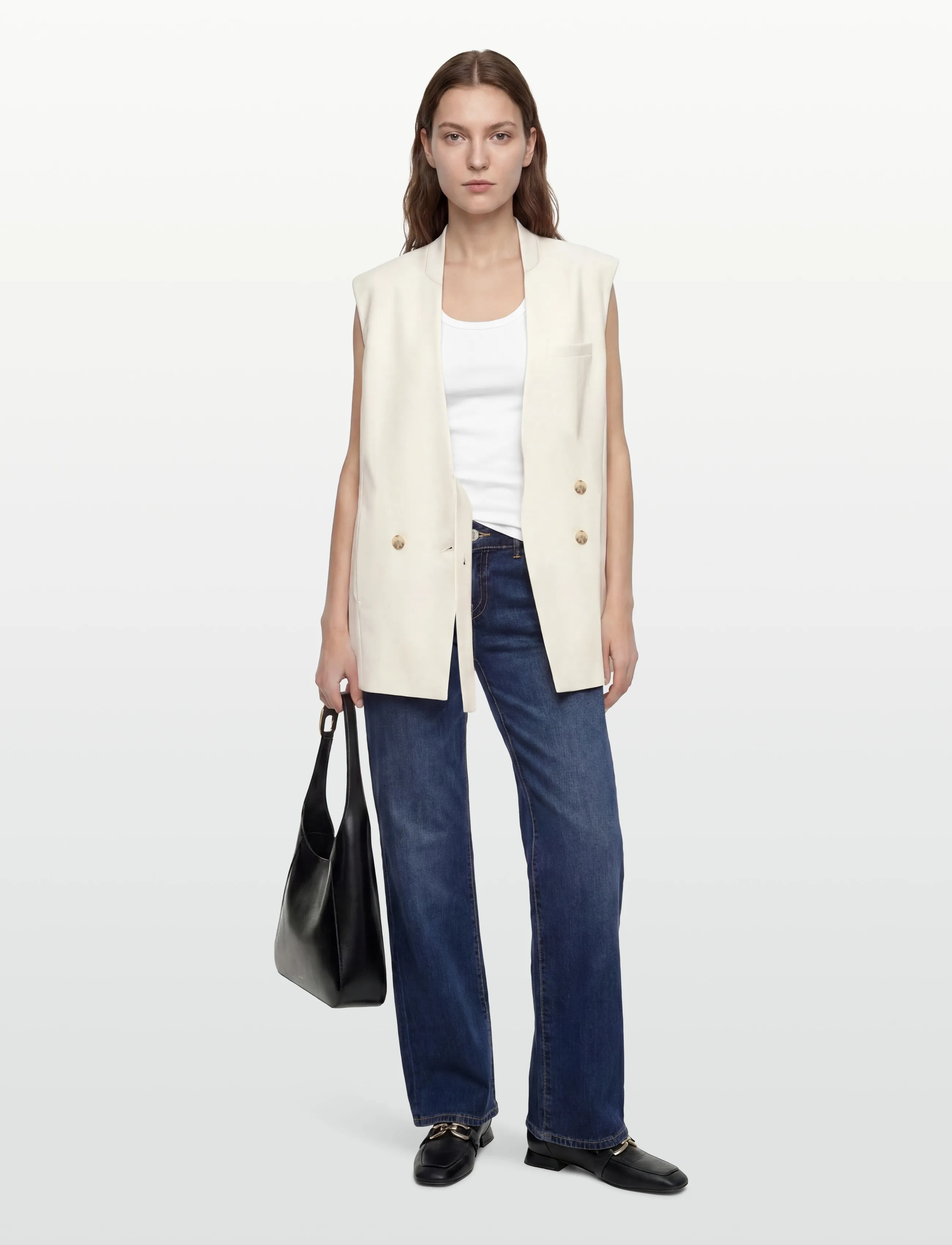 BOSS Jawikiri, 42, Blazer, Creme - Sleeveless Frauen