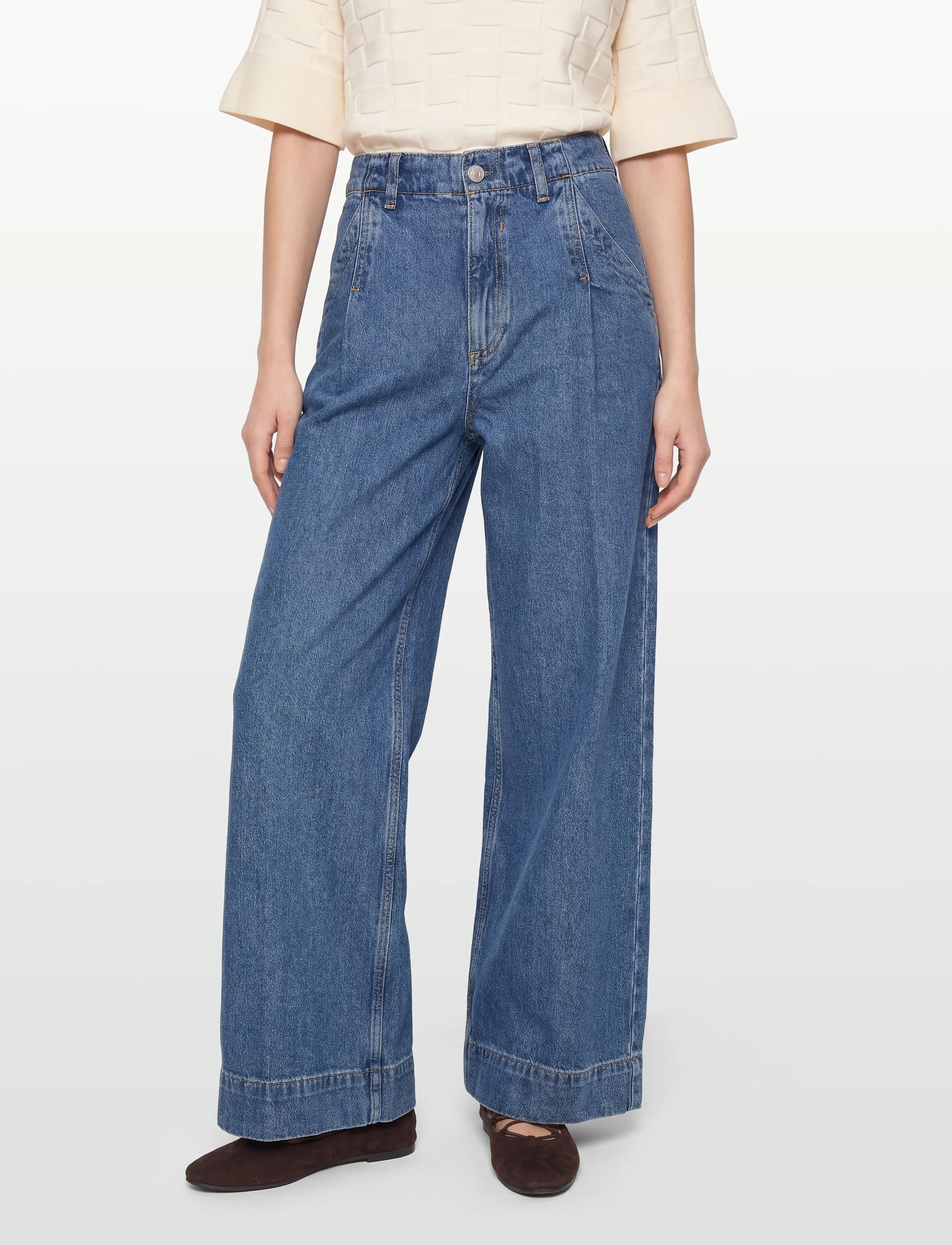 BOSS - FERANGE CULOTTE - hosen mit weitem bein - open blue - 5