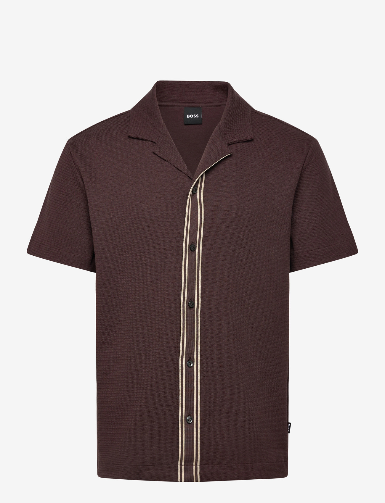 BOSS - C-Pasini 47 - kortärmade skjortor - dark brown - 0