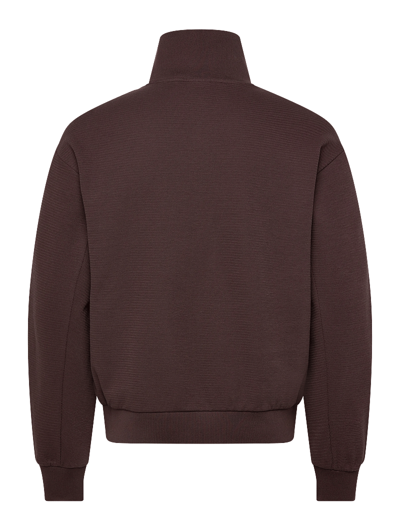 BOSS - C-Seidler 47 - pullover mit halbem reißverschluss - dark brown - 2