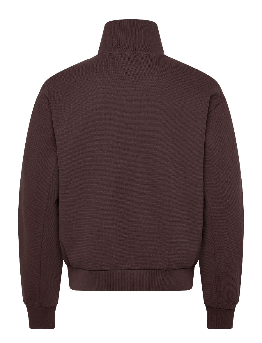 BOSS - C-Seidler 47 - pullover mit halbem reißverschluss - dark brown - 2