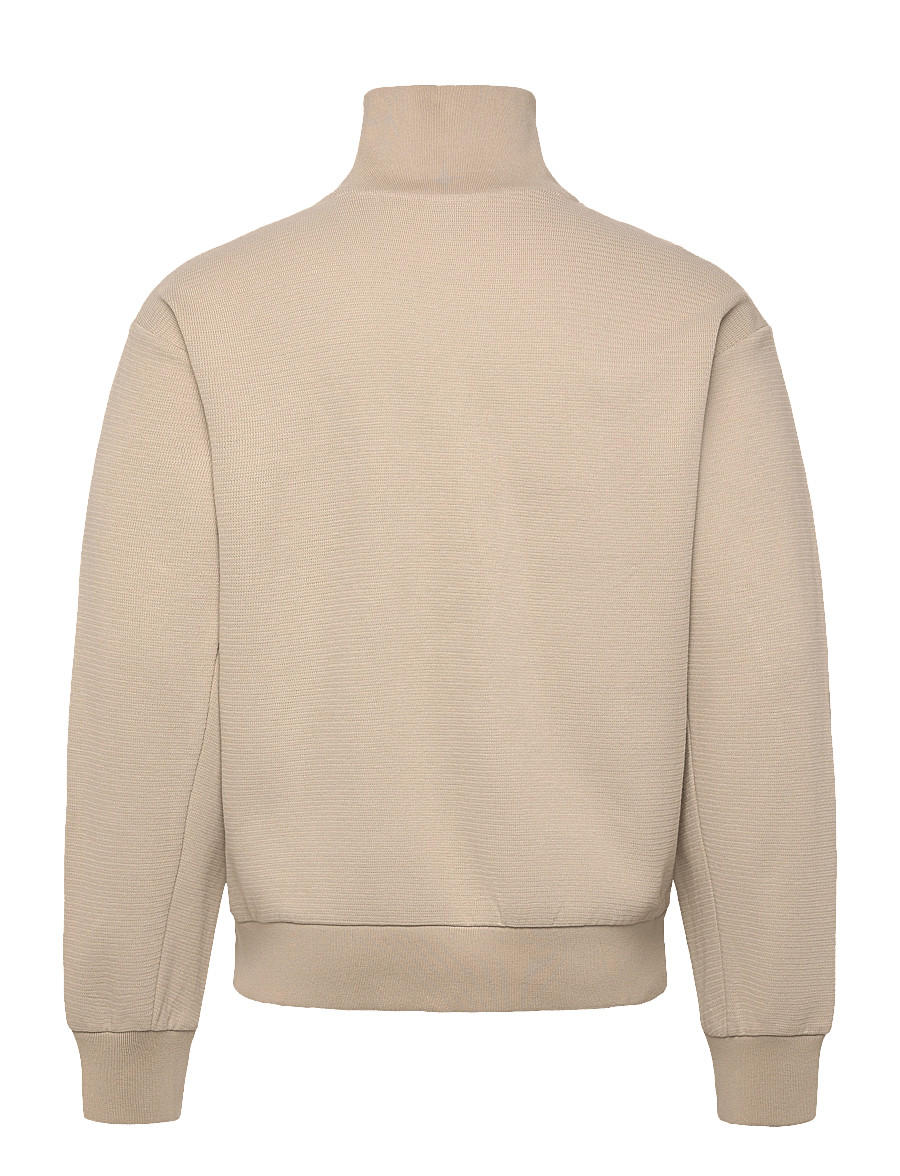 BOSS - C-Seidler 47 - pullover mit halbem reißverschluss - open beige - 1