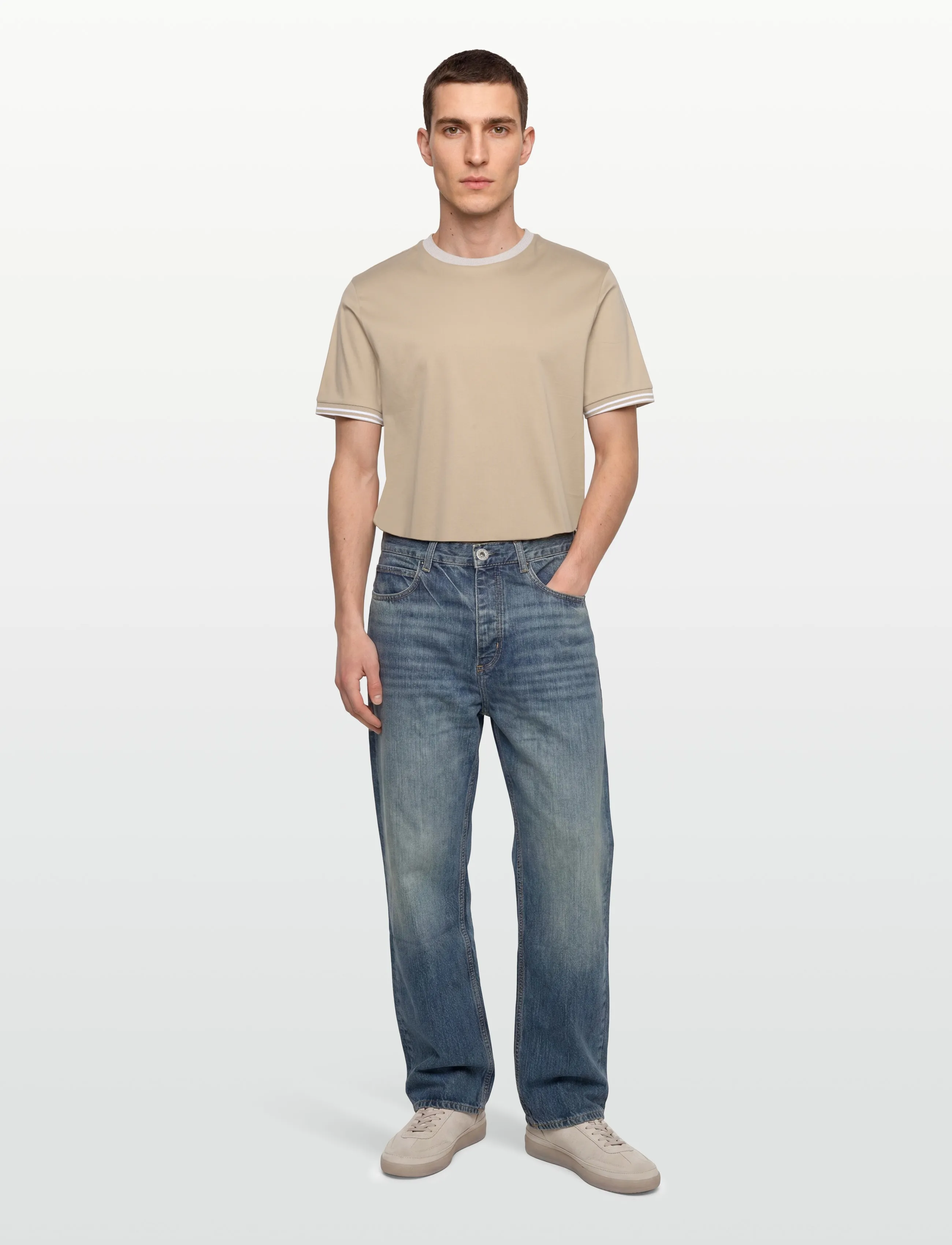 BOSS H-Tessler 238, M, T-shirts, Beige - Short-sleeved, Männerswear