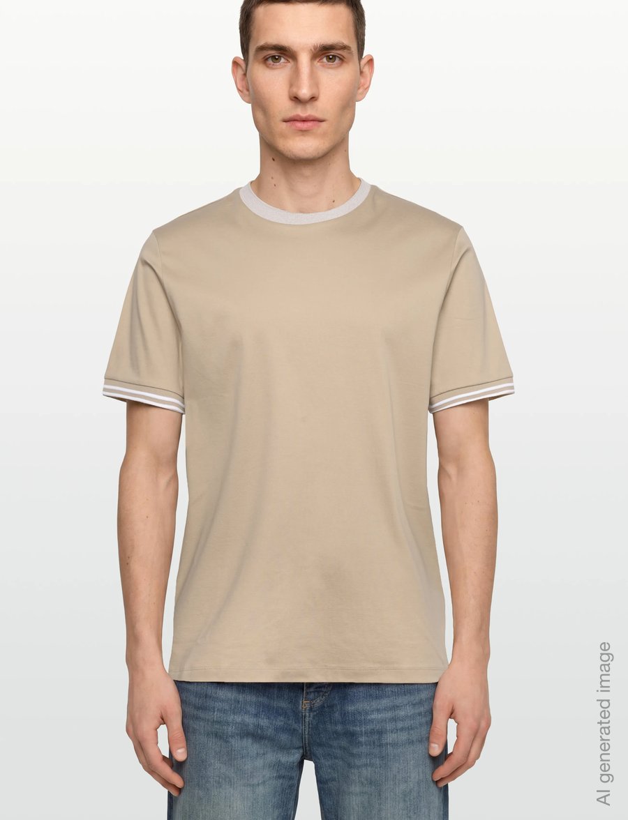 BOSS - H-Tessler 238 - kortærmede t-shirts - open beige - 3