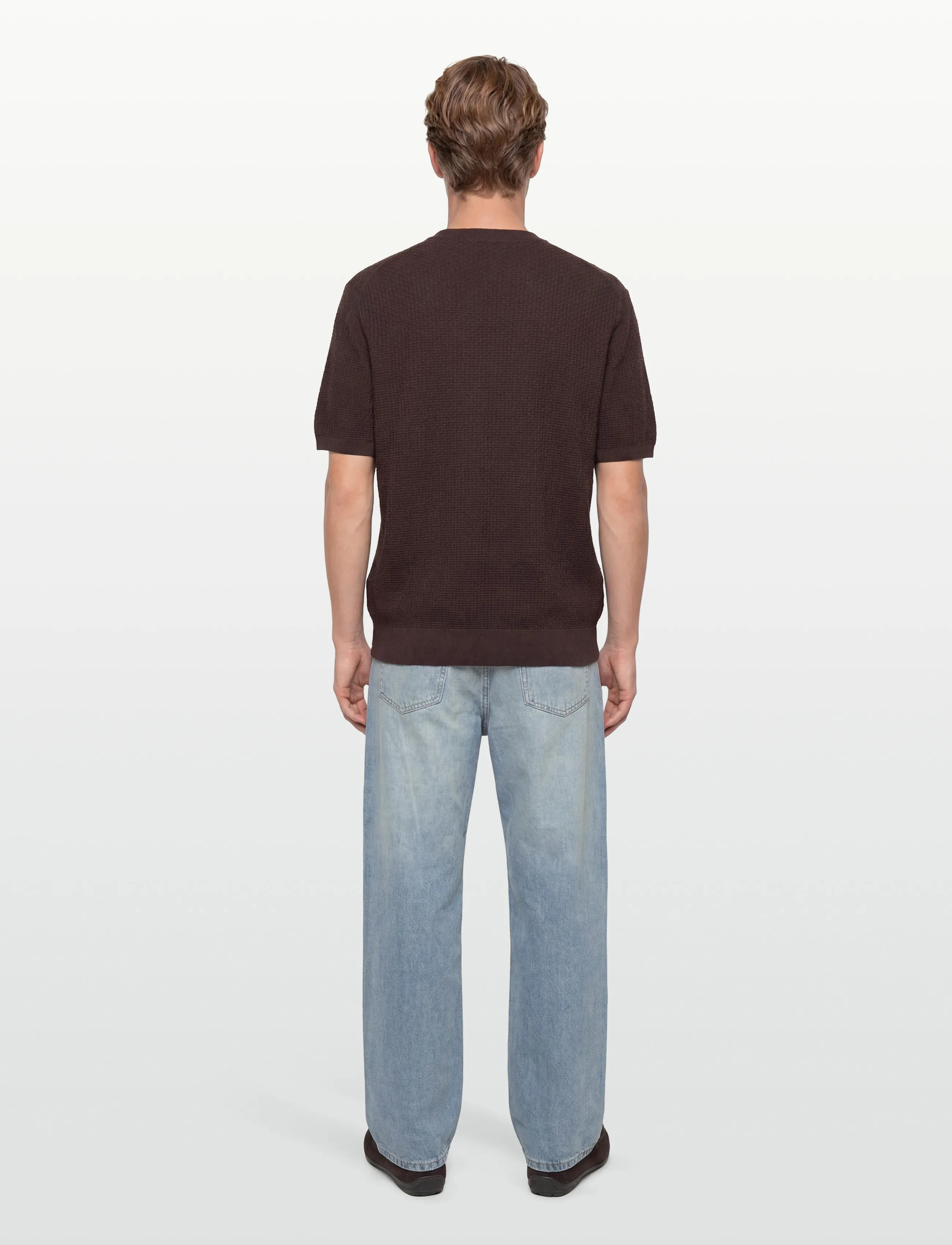 BOSS - H-Nilton - short-sleeved t-shirts - dark brown - 4