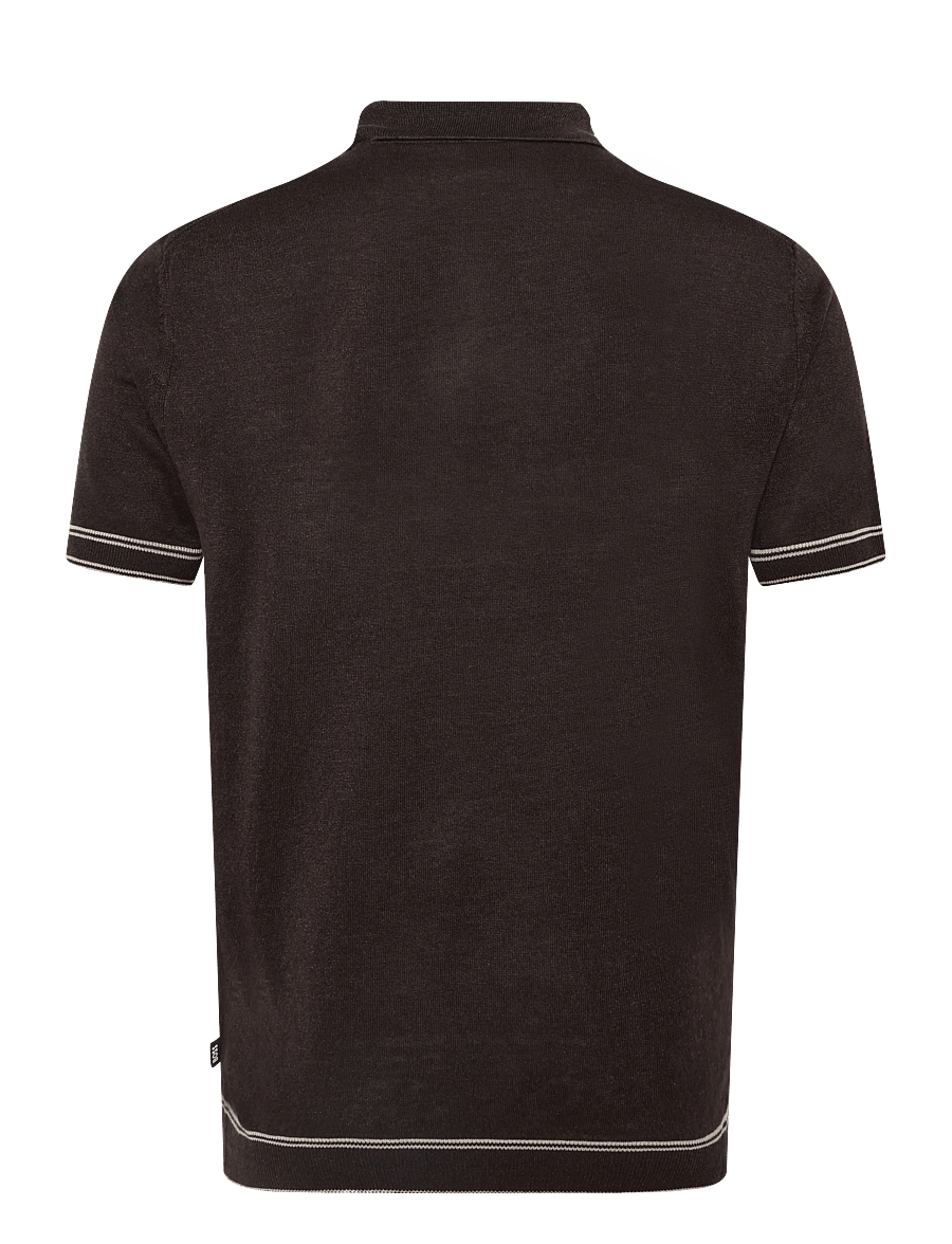 BOSS - H-Norbertino - lühikeste varrukatega polod - dark brown - 2