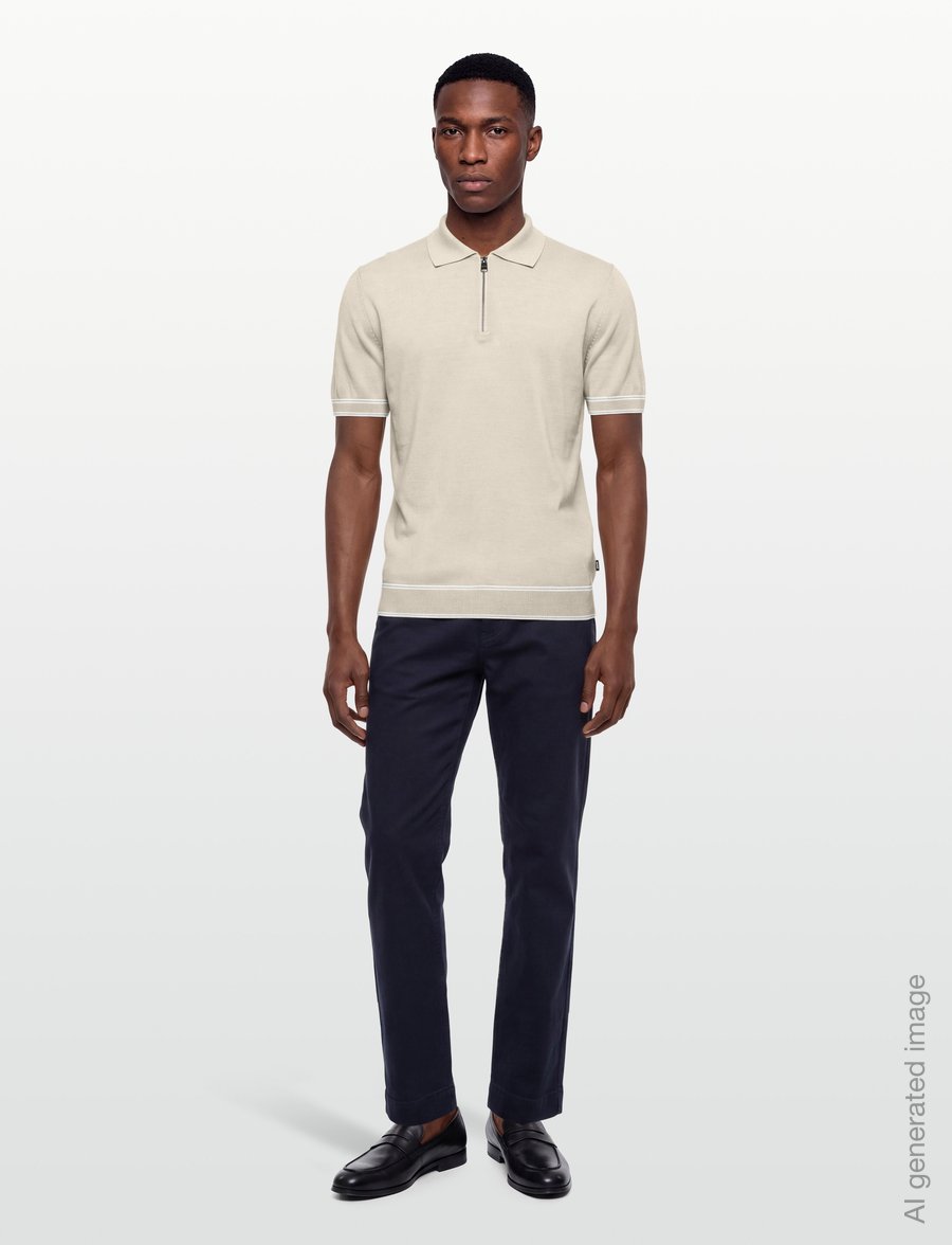 BOSS - H-Norbertino - lühikeste varrukatega polod - open beige - 0