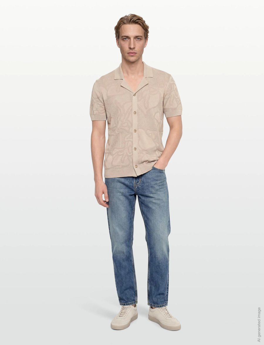 BOSS - C-Noy - gestrickte polohemden - open beige - 0