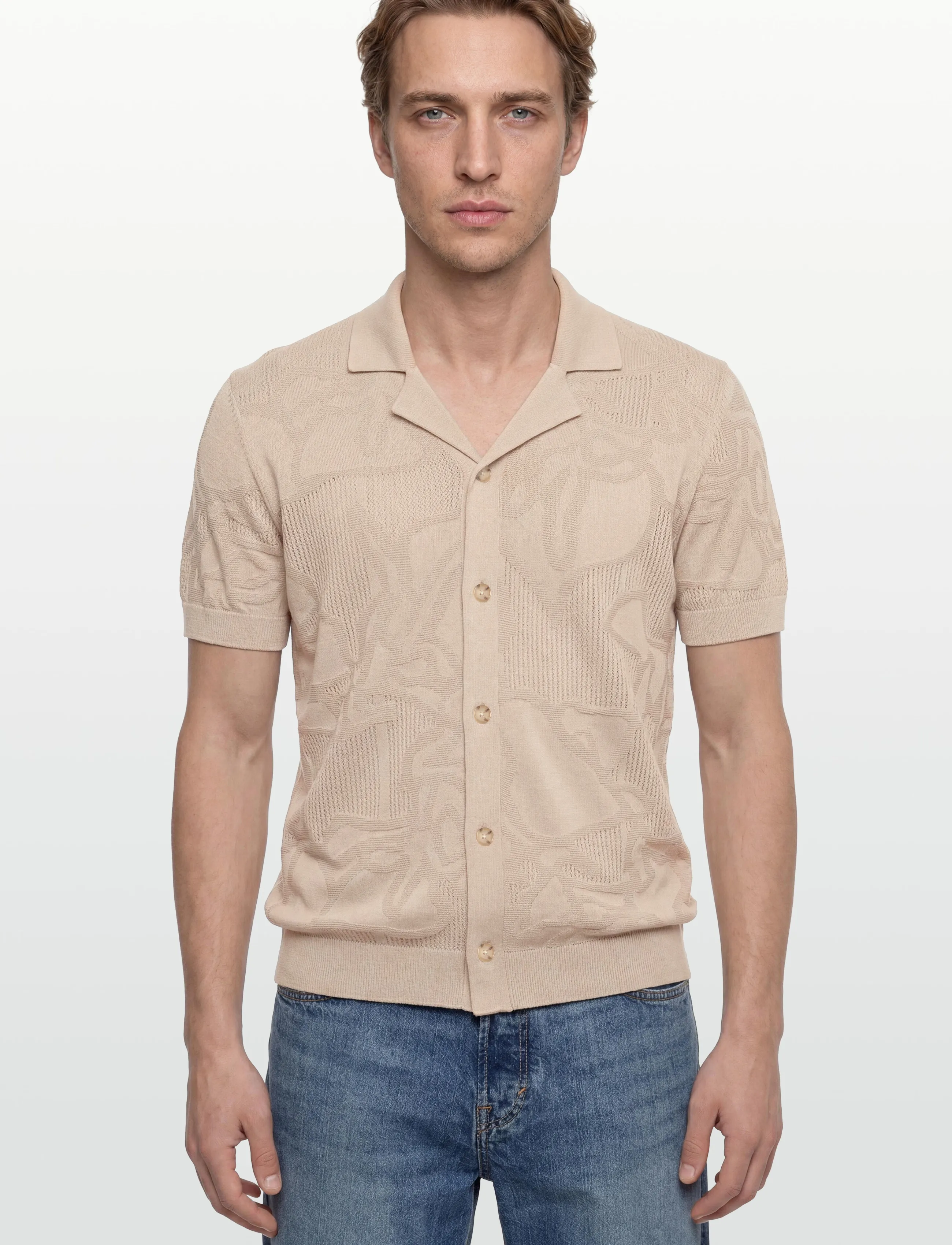 BOSS - C-Noy - gestrickte polohemden - open beige - 3