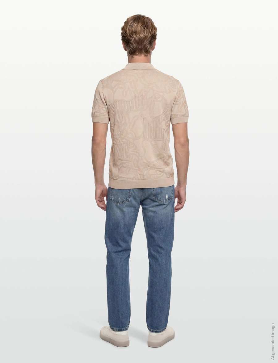 BOSS - C-Noy - gestrickte polohemden - open beige - 4