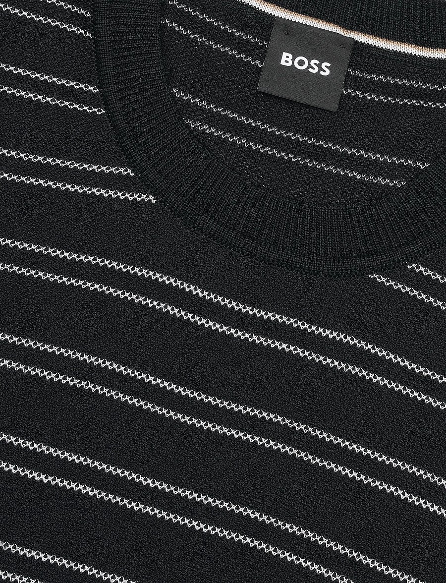 BOSS - H-Nalon - megztiniai su apvalia apykakle - dark blue - 5