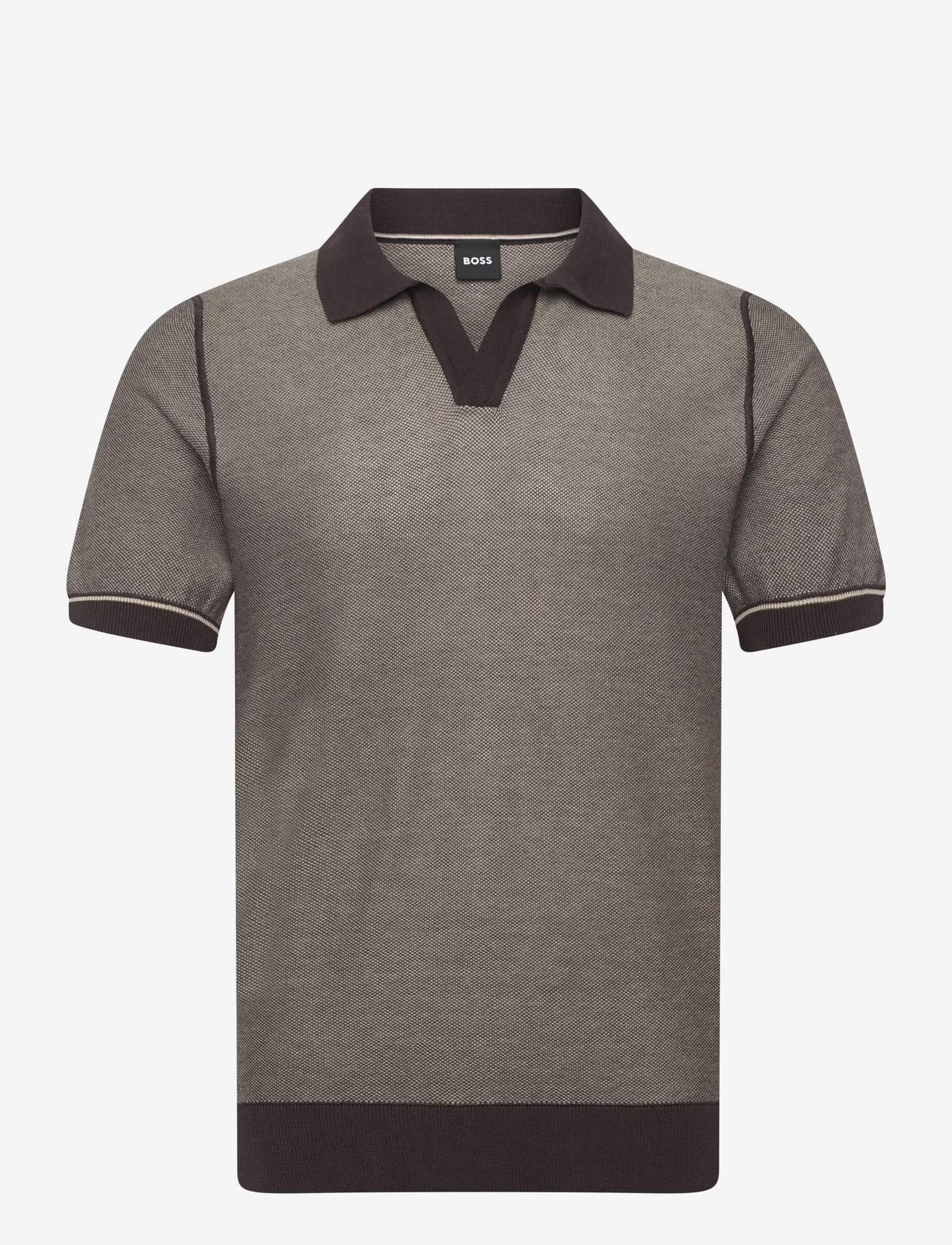 BOSS - H-Narciso - gestrickte polohemden - dark brown - 0