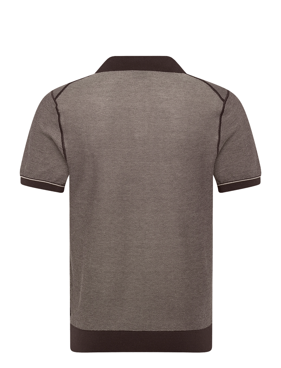 BOSS - H-Narciso - langärmlige strick-polohemden - dark brown - 2