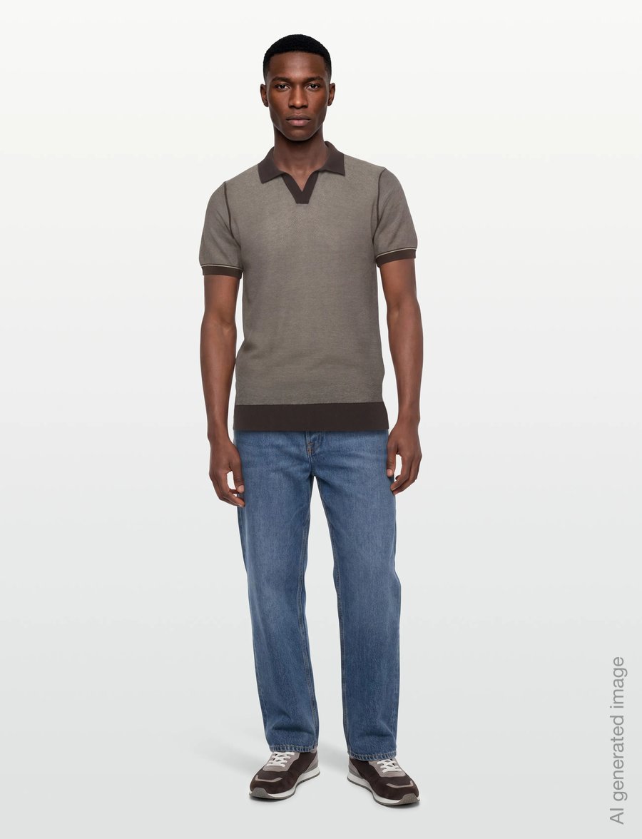 BOSS - H-Narciso - langärmlige strick-polohemden - dark brown - 0
