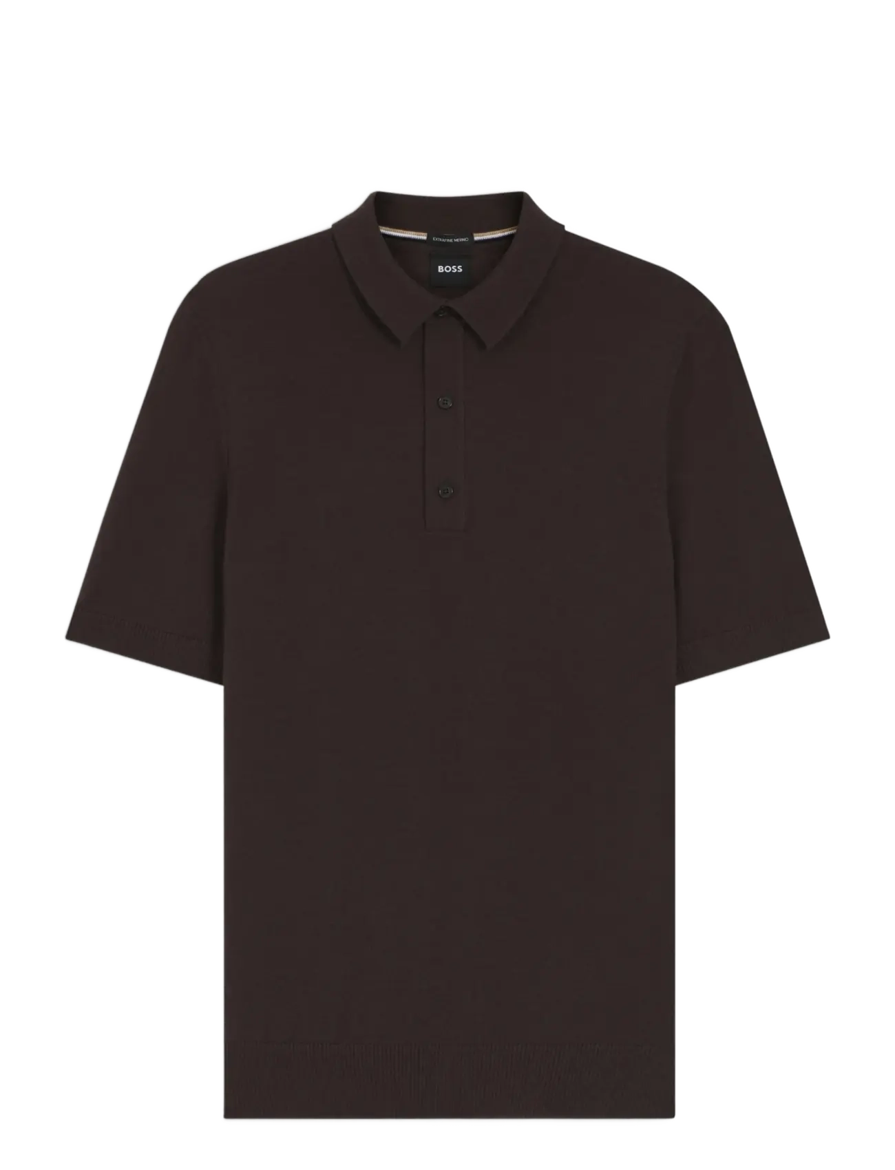 BOSS H-Nolano - Kurzärmelige gestrickte Polohemden - BROWN / grey