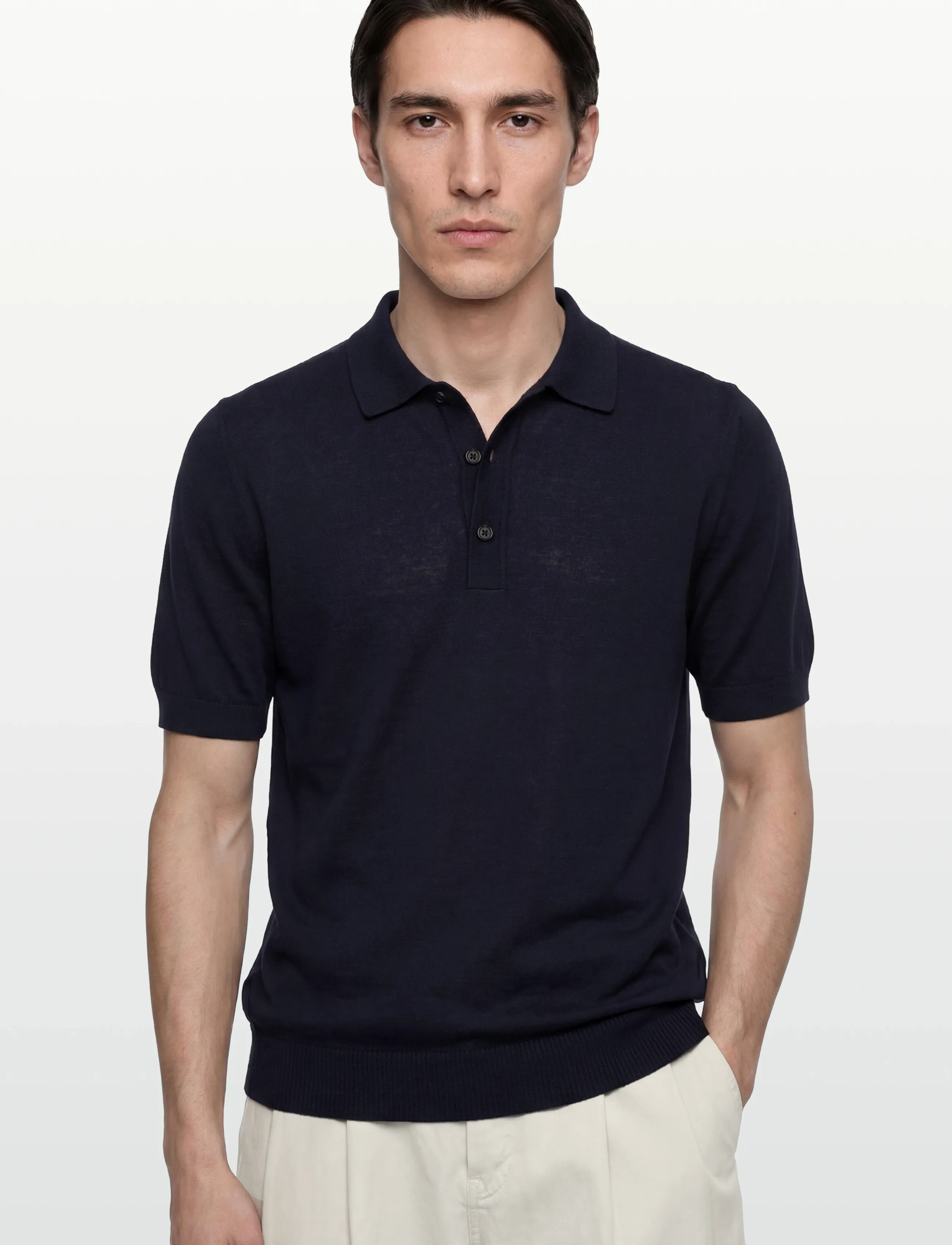 BOSS - H-Nolano - gestrickte polohemden - dark blue - 3