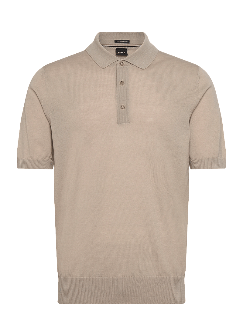 BOSS - H-Nolano - gestrickte polohemden - open beige - 0
