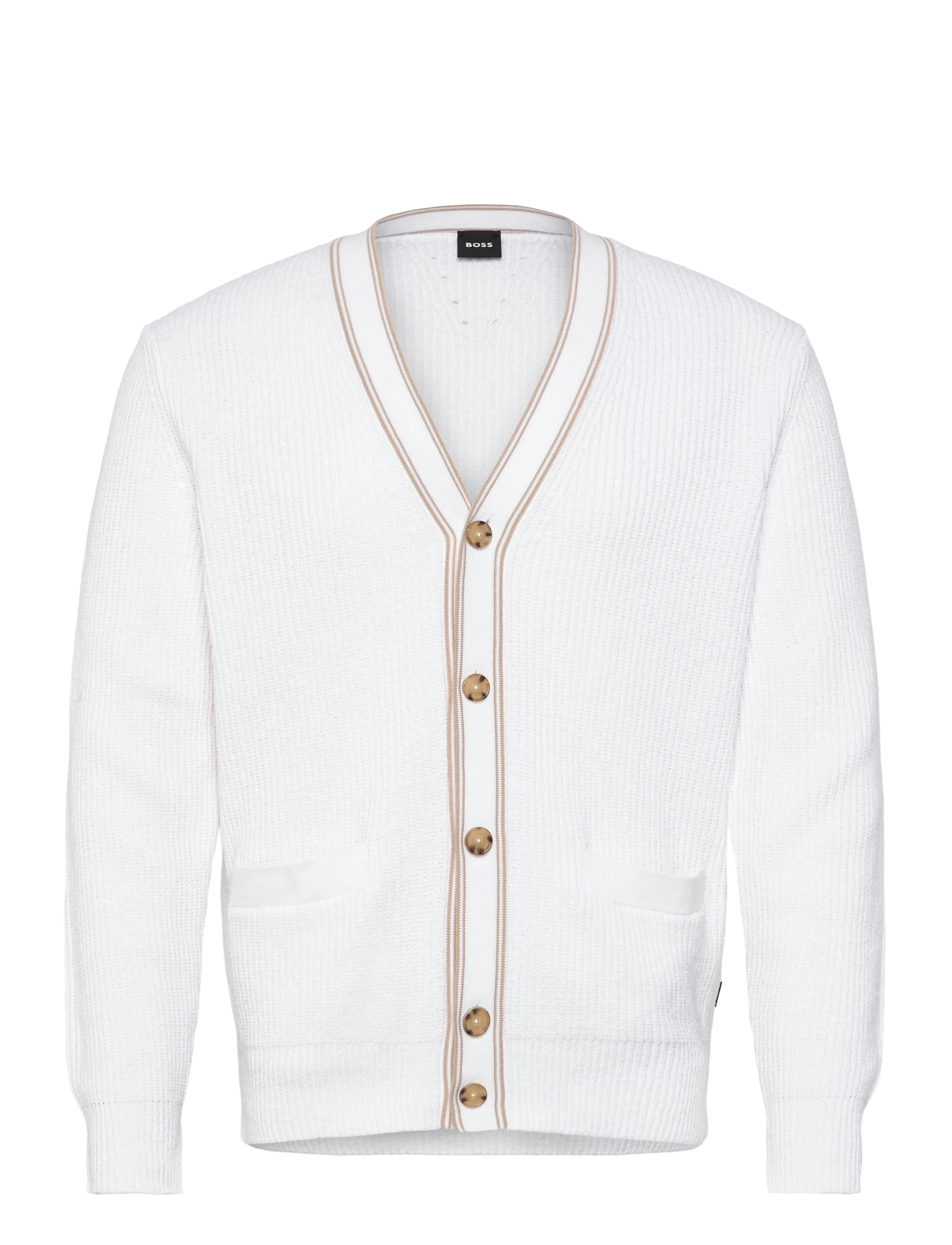 BOSS C-Napoli, L, White, Strik > Cardigans, Herre