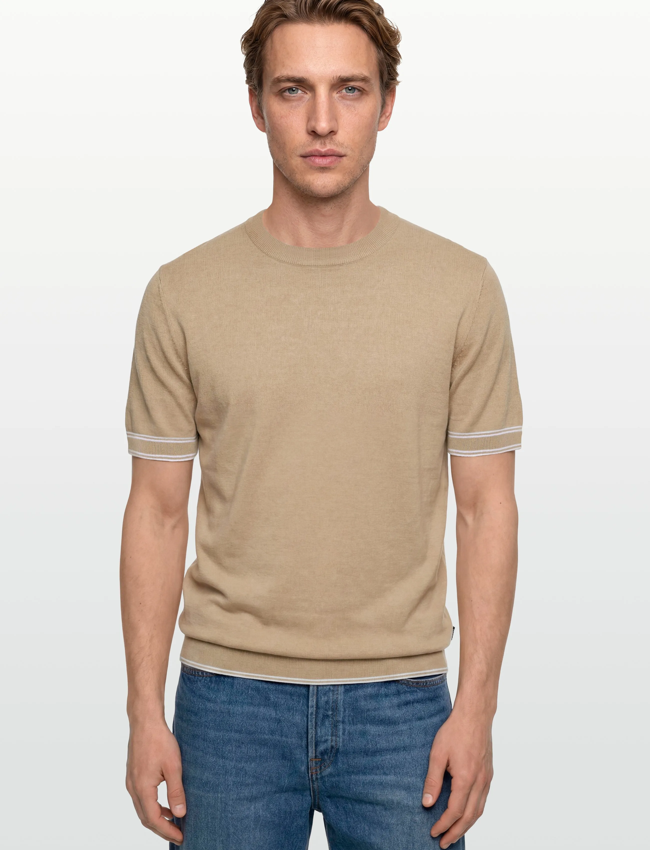 BOSS - H-Norberto - round necks - open beige - 3