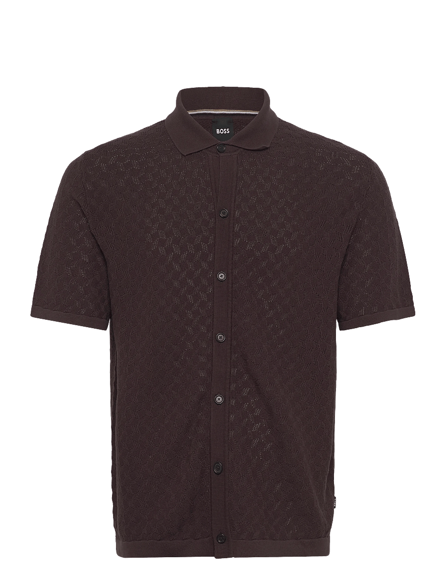 BOSS - H-Nappo - knitted polos - dark brown - 1