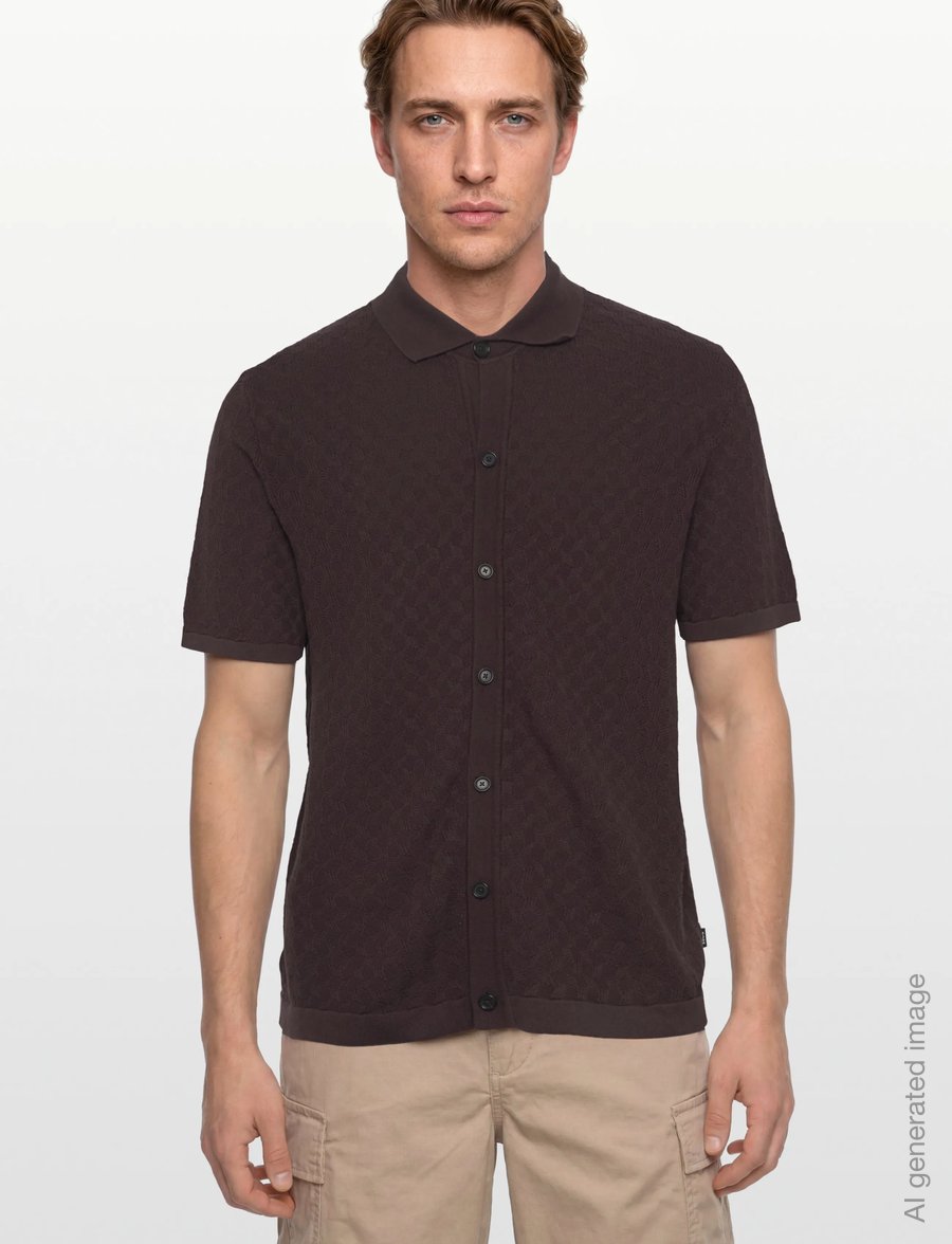 BOSS - H-Nappo - knitted polos - dark brown - 3