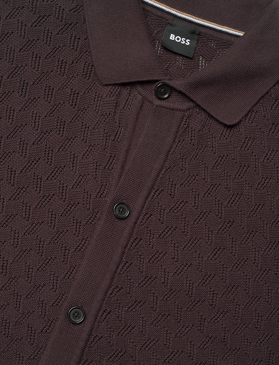BOSS - H-Nappo - knitted polos - dark brown - 5