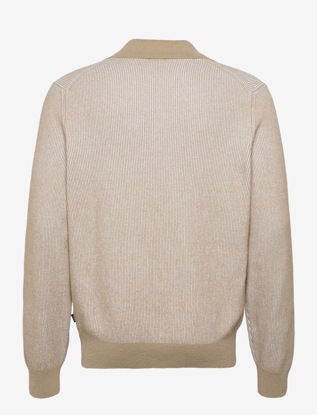 BOSS - C-Nasario - pikkade varrukatega kootud polosärgid - open beige - 1
