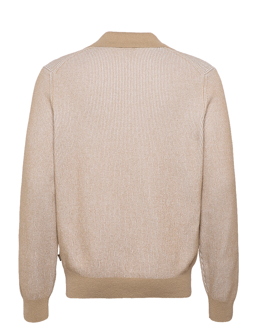 BOSS - C-Nasario - long-sleeved knitted polos - open beige - 1