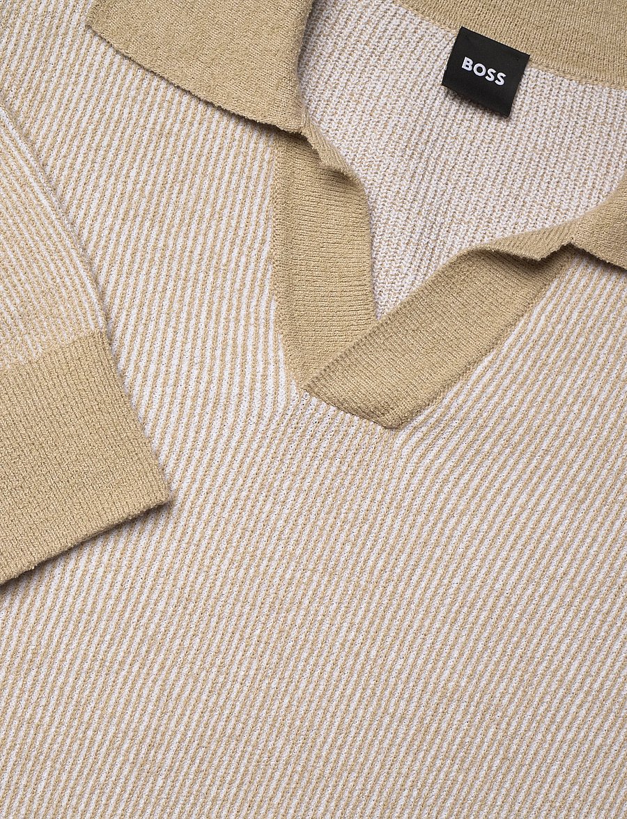 BOSS - C-Nasario - long-sleeved knitted polos - open beige - 2