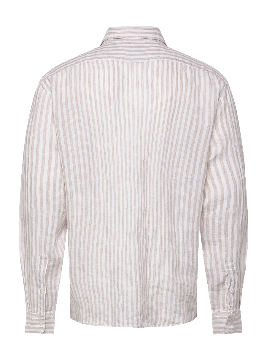 BOSS - H-LIAM-BD-E-C1-261 - randiga skjortor - open beige - 2