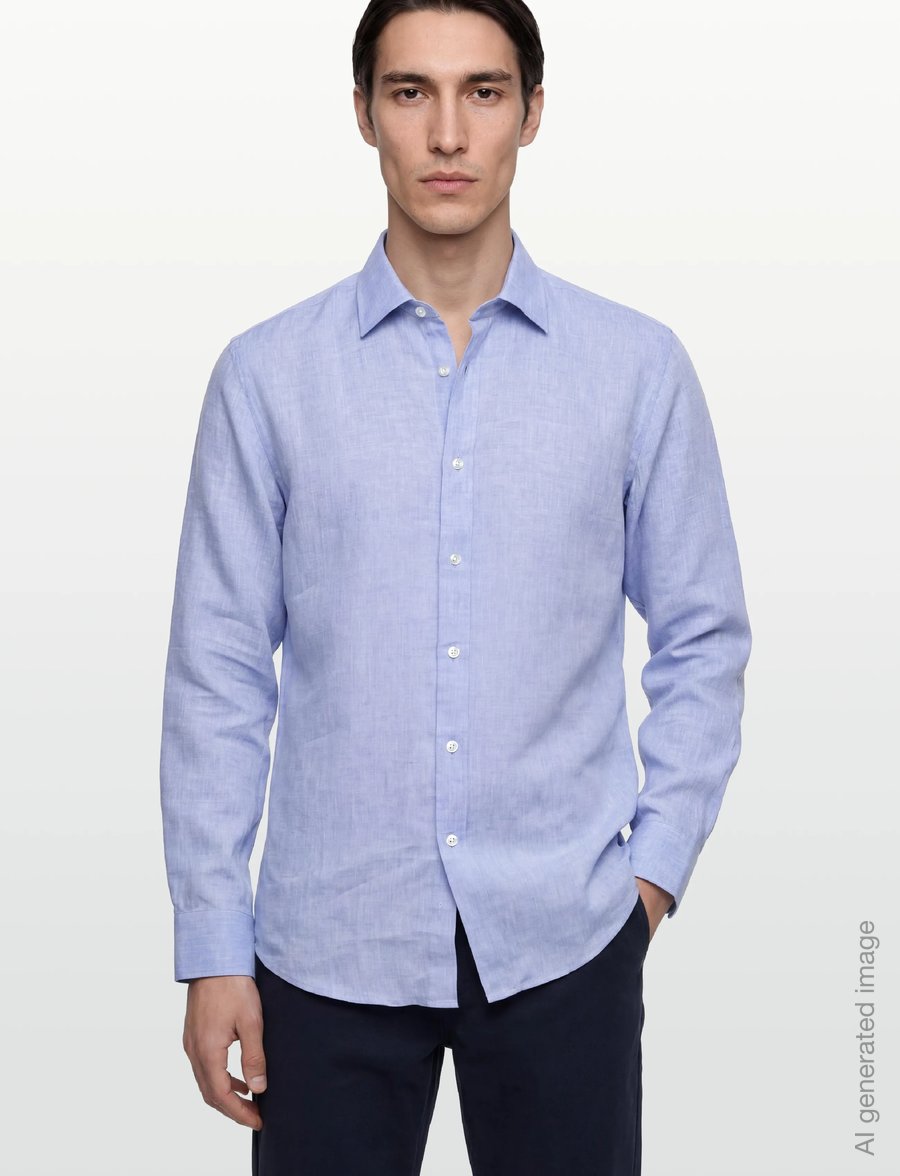 BOSS - H-HANK-K-C1-261 - linen shirts - light/pastel blue - 3