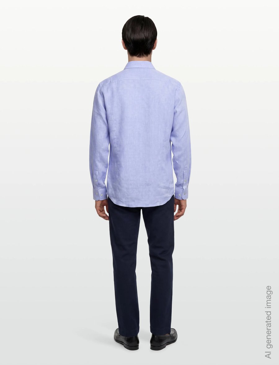 BOSS - H-HANK-K-C1-261 - linen shirts - light/pastel blue - 4