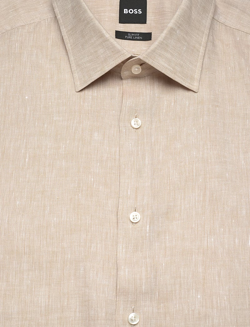 BOSS - H-HANK-K-C1-261 - hørskjorter - open beige - 2