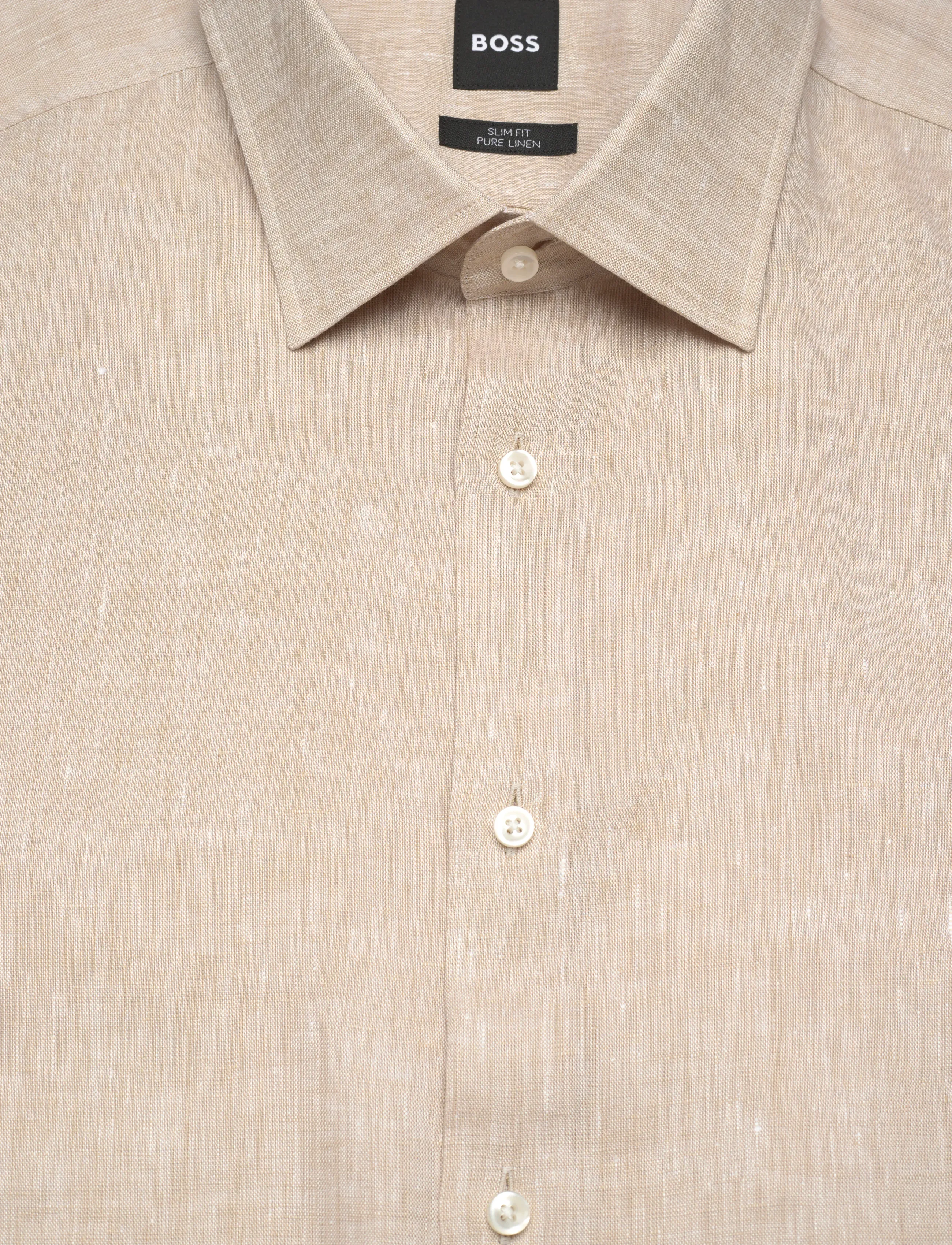 BOSS - H-HANK-K-C1-261 - leinenhemden - open beige - 5
